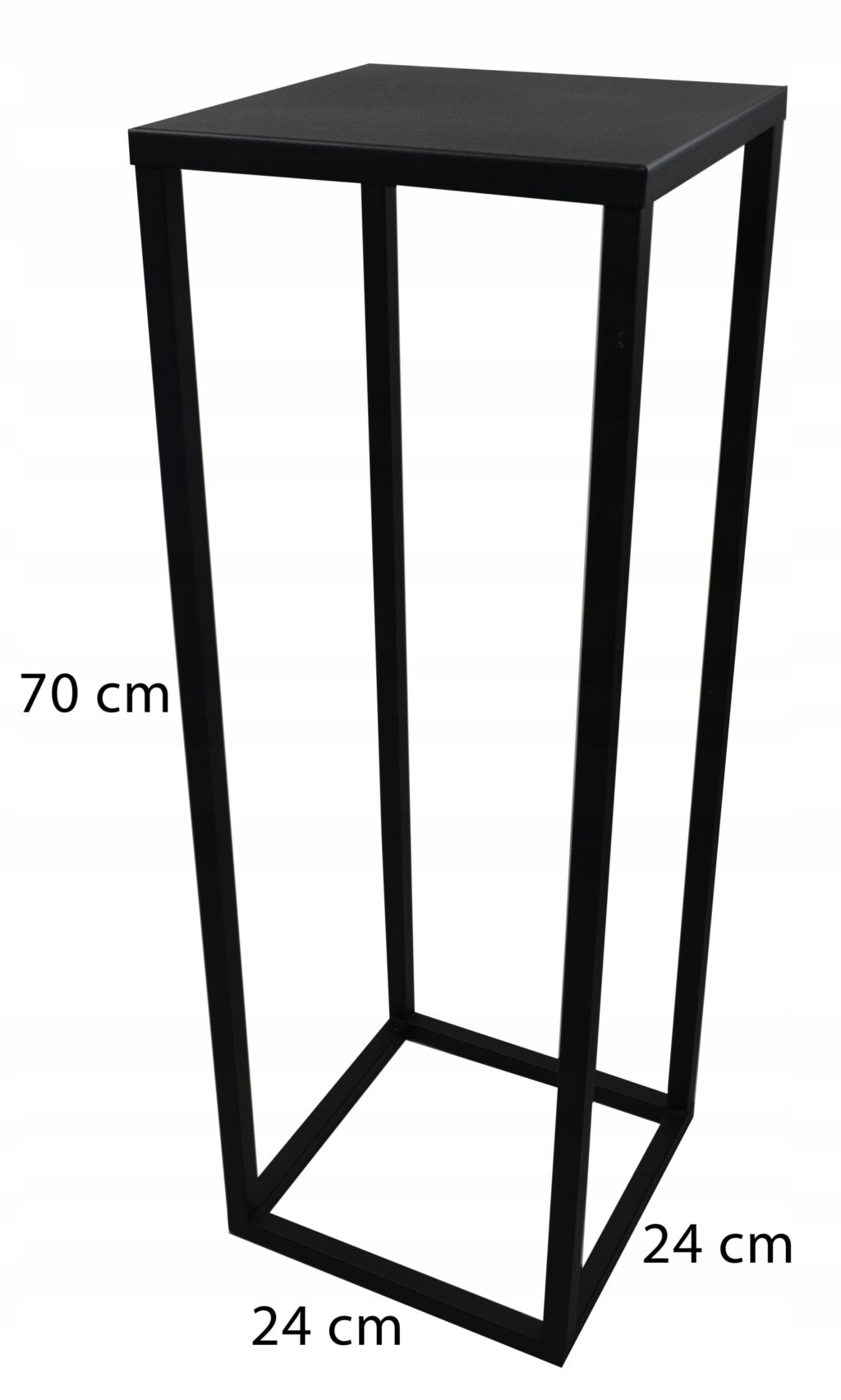 Kwietnik metalowy loft 70 cm solidny 16mm czarny - obrazek 3