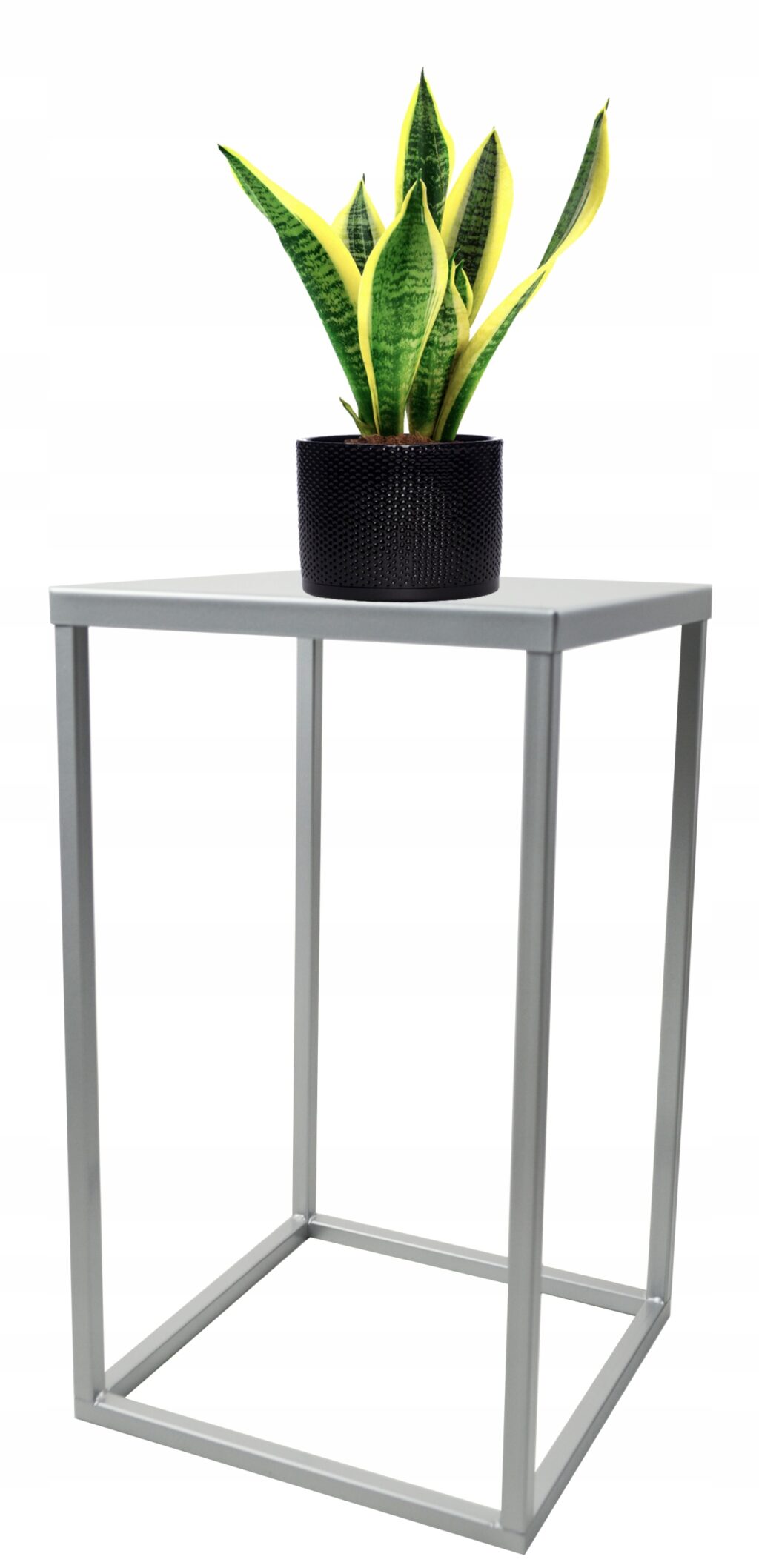 Kwietnik stojący Loft metalowy srebrny 40cm - obrazek 4