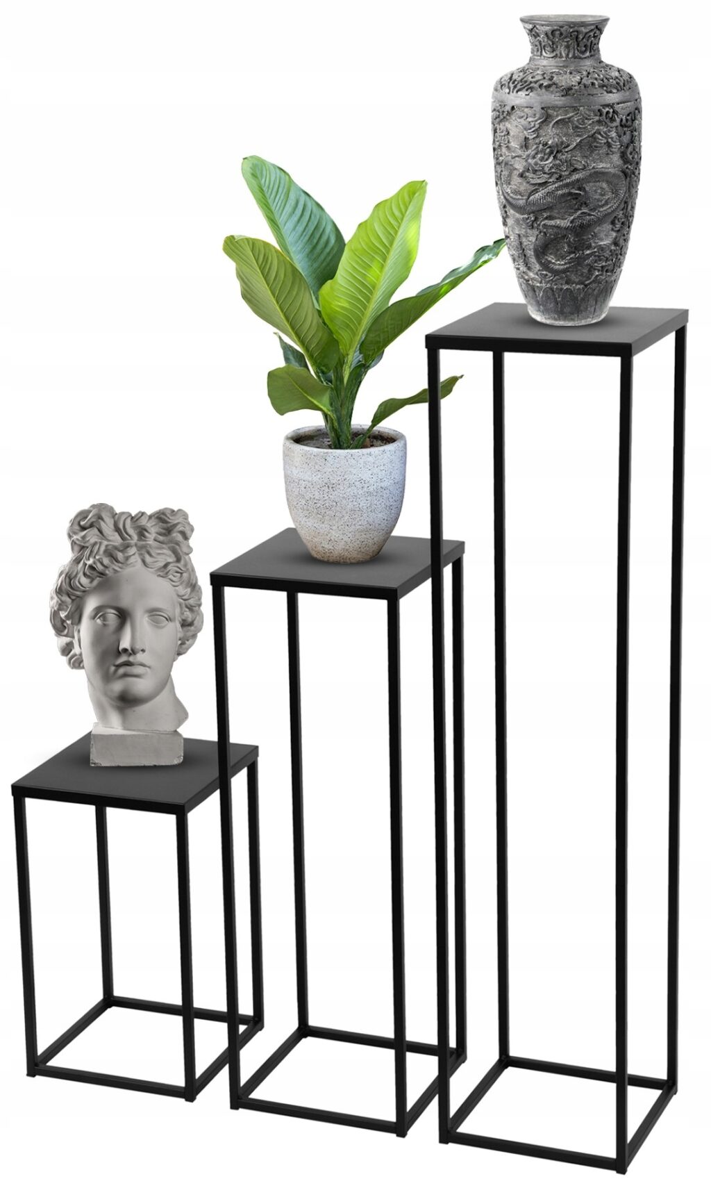 Kwietnik czarny balkon zestaw 3szt PRODUCENT