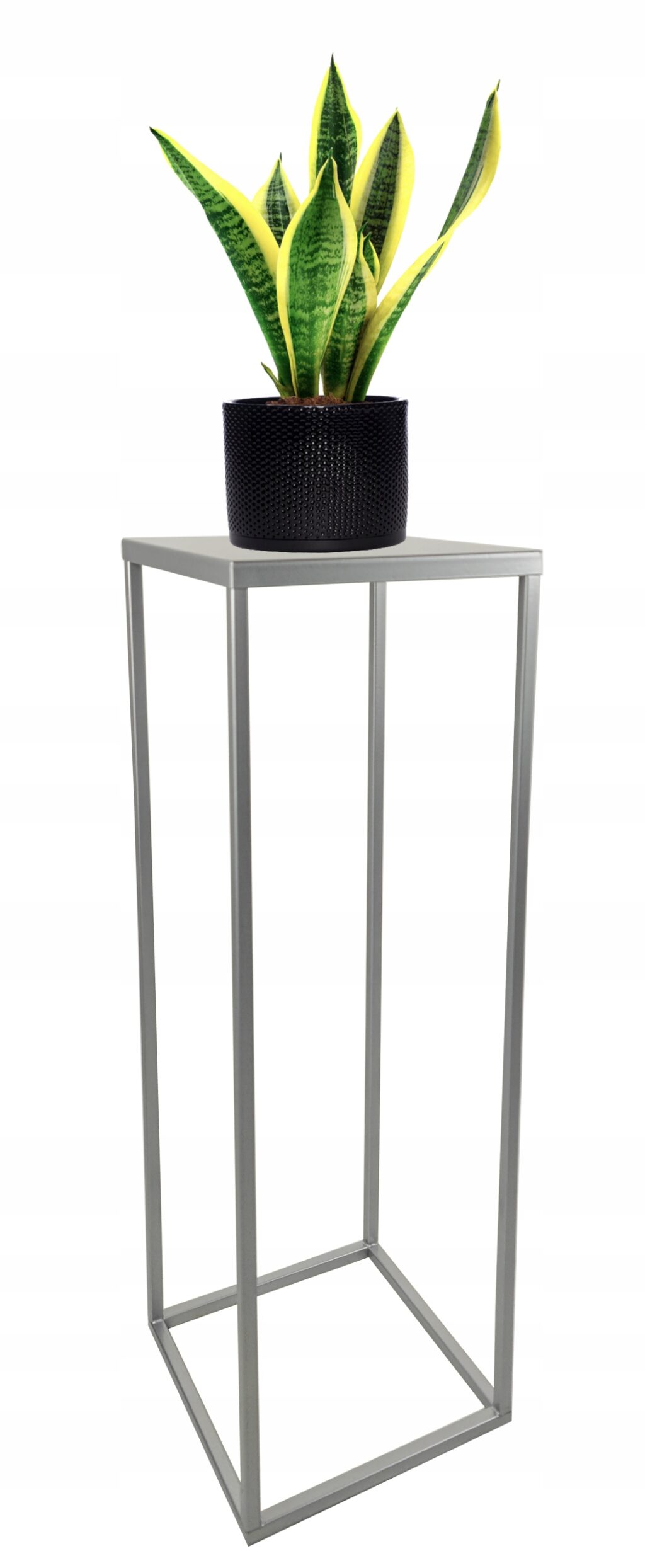 Kwietnik stojący metalowy glamour 60cm srebrny