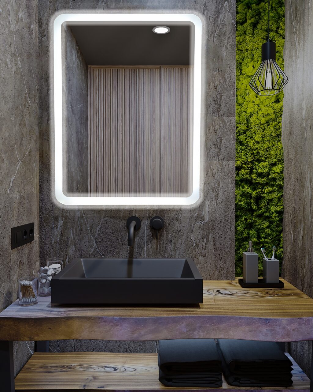 Lustro łazienkowe podświetlane Led Naxos 60x80cm - obrazek 2