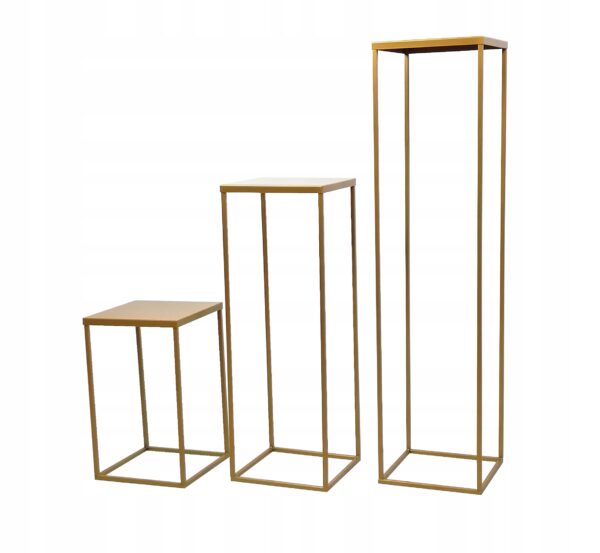 Kwietnik metalowy loft złoty zestaw 3 sztuki