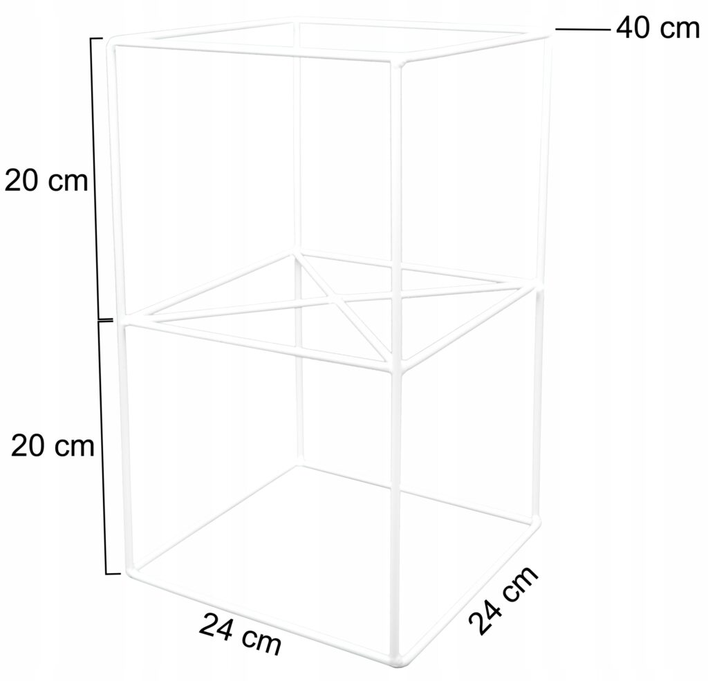 Kwietnik stojący Filo metalowy loft biały 40 cm - obrazek 3