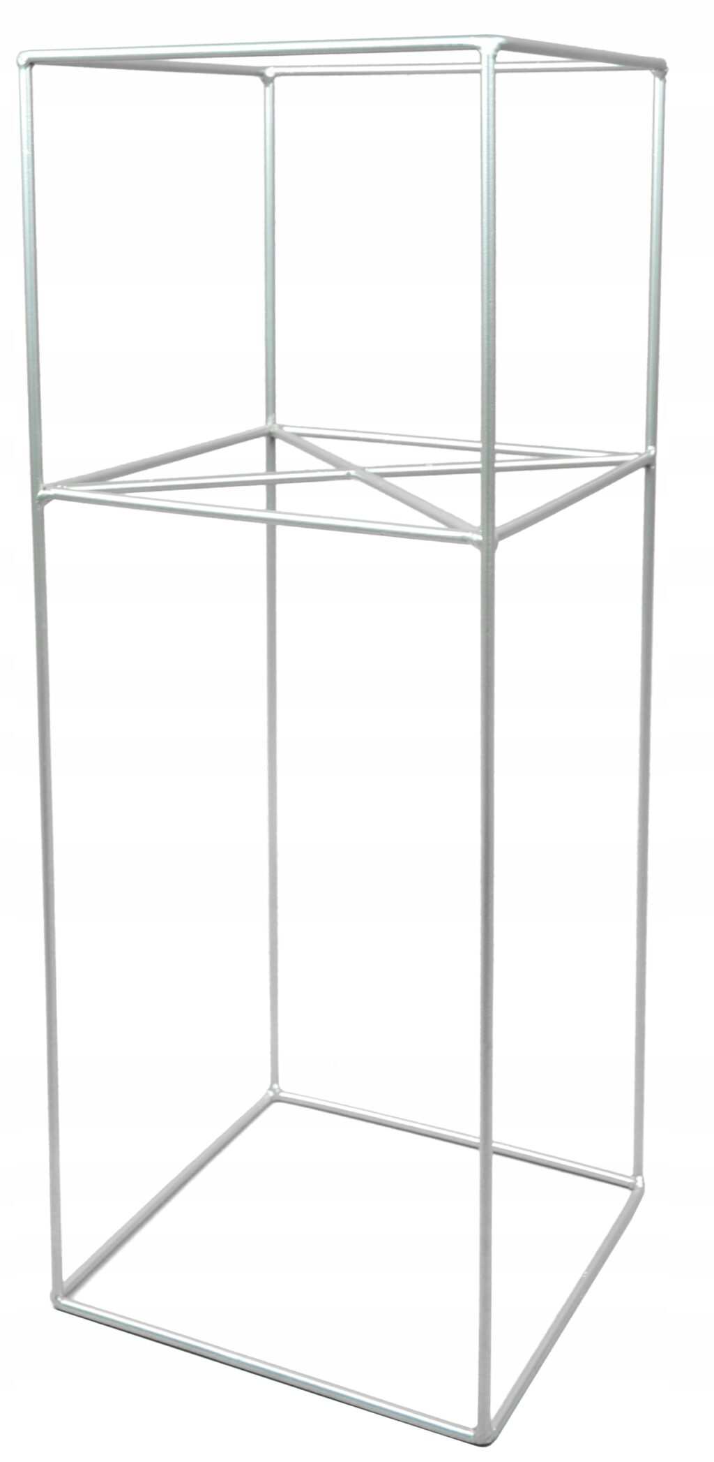 Kwietnik stojący Filo metalowy loft srebrny 60 cm - obrazek 2