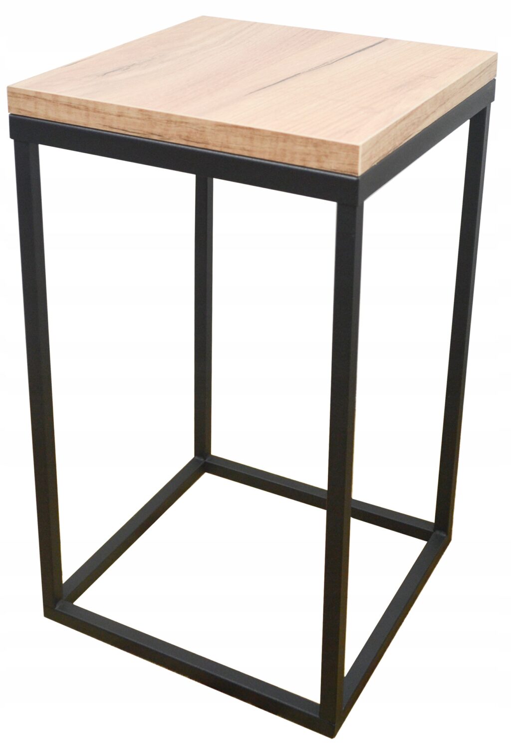 Kwietnik metalowy loft czarny blat Dąb Craft 40cm - obrazek 7