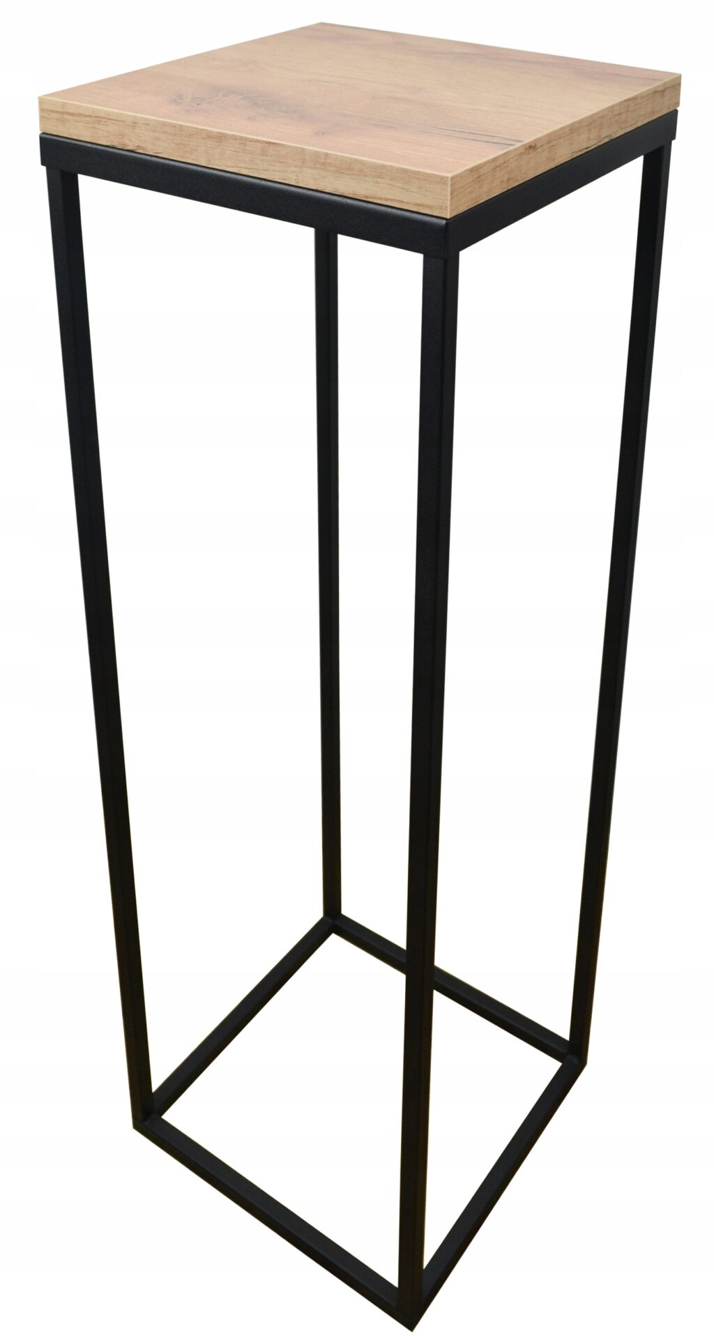 Kwietnik metalowy czarny blat dąb craft 70cm loft - obrazek 10