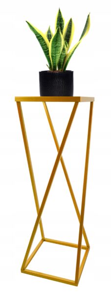 Kwietnik metalowy loft geometryczny 70 cm złoty