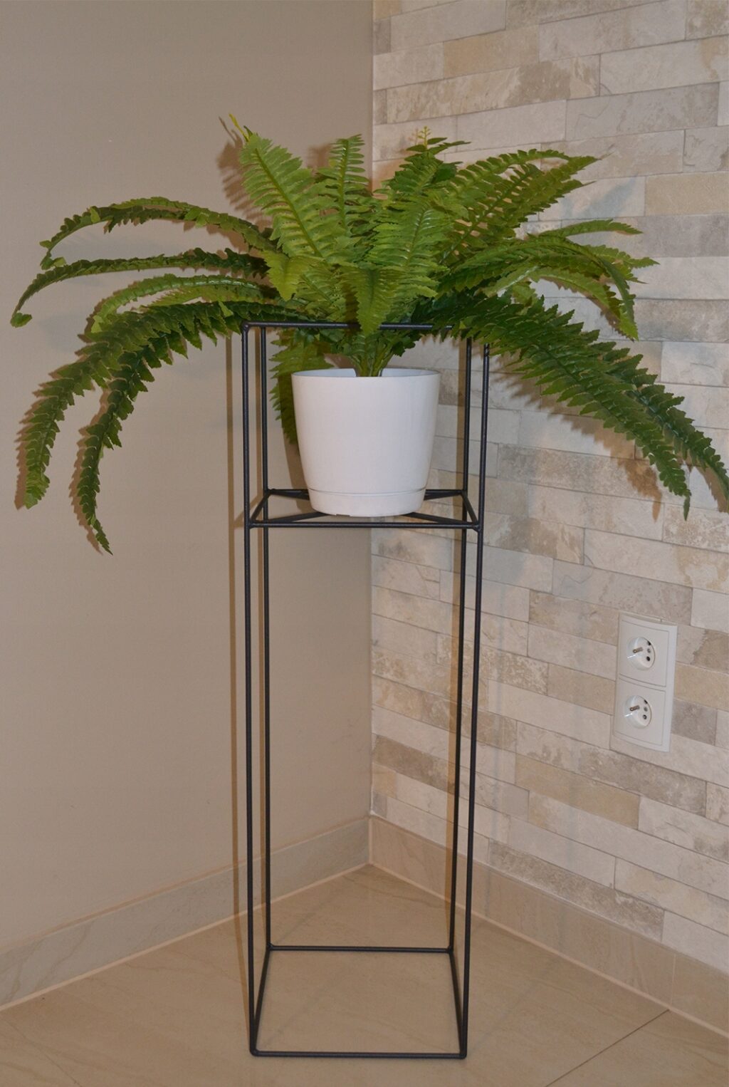 Kwietnik stojący Filo metalowy loft czarny 80 cm - obrazek 5