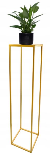 Kwietnik stojący metalowy loft złoty 80cm