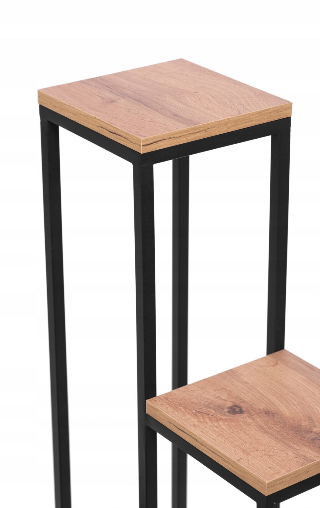 Kwietnik stojak metal loft czarny 3 donicowy blat - obrazek 2