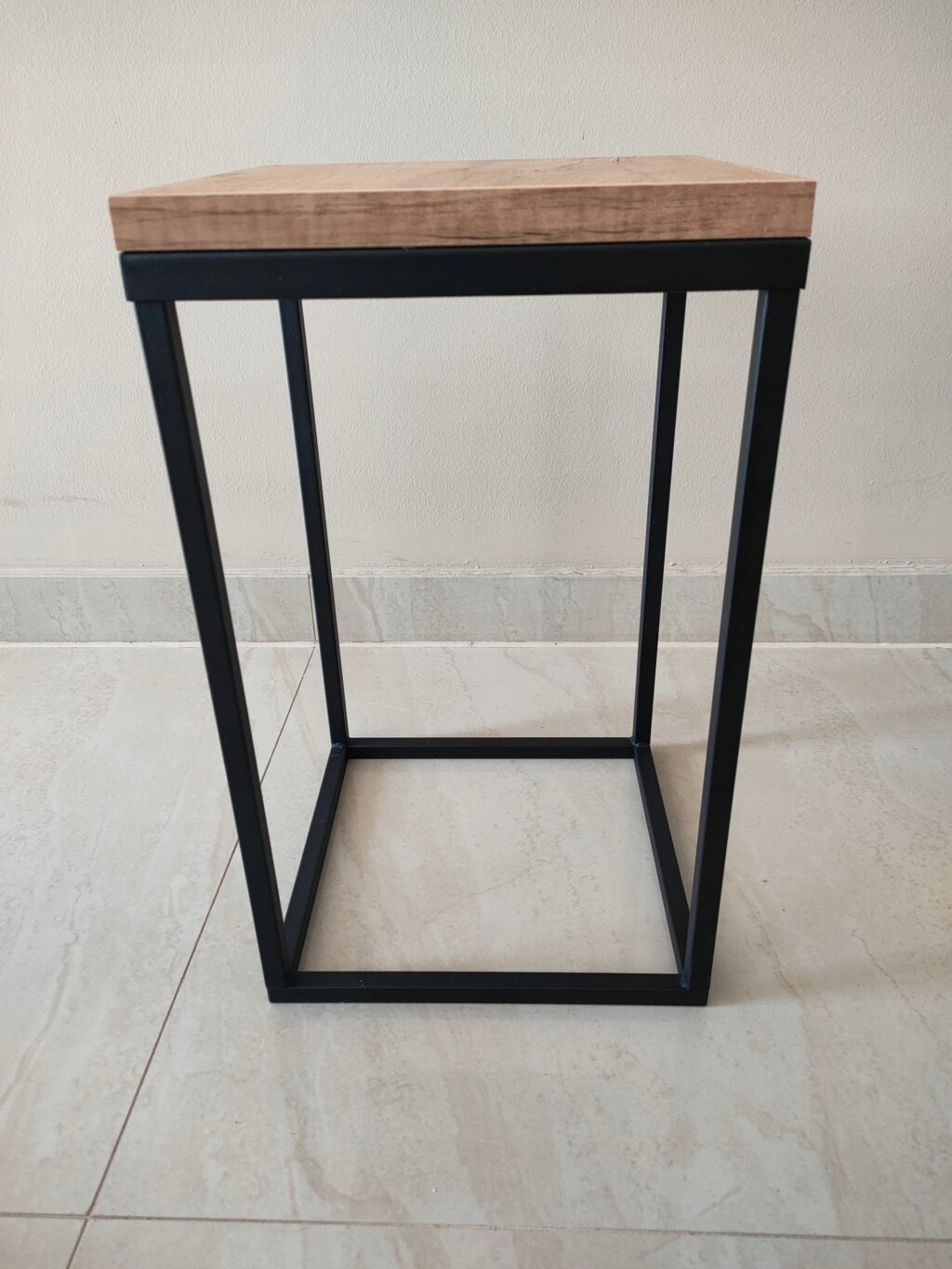 Kwietnik metalowy loft czarny blat Dąb Craft 40cm - obrazek 8