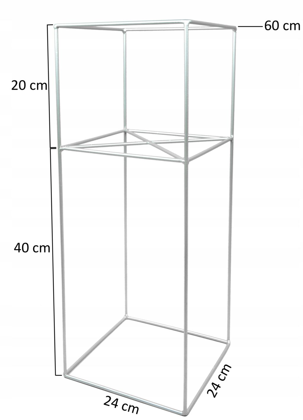 Kwietnik stojący Filo metalowy loft srebrny 60 cm - obrazek 7