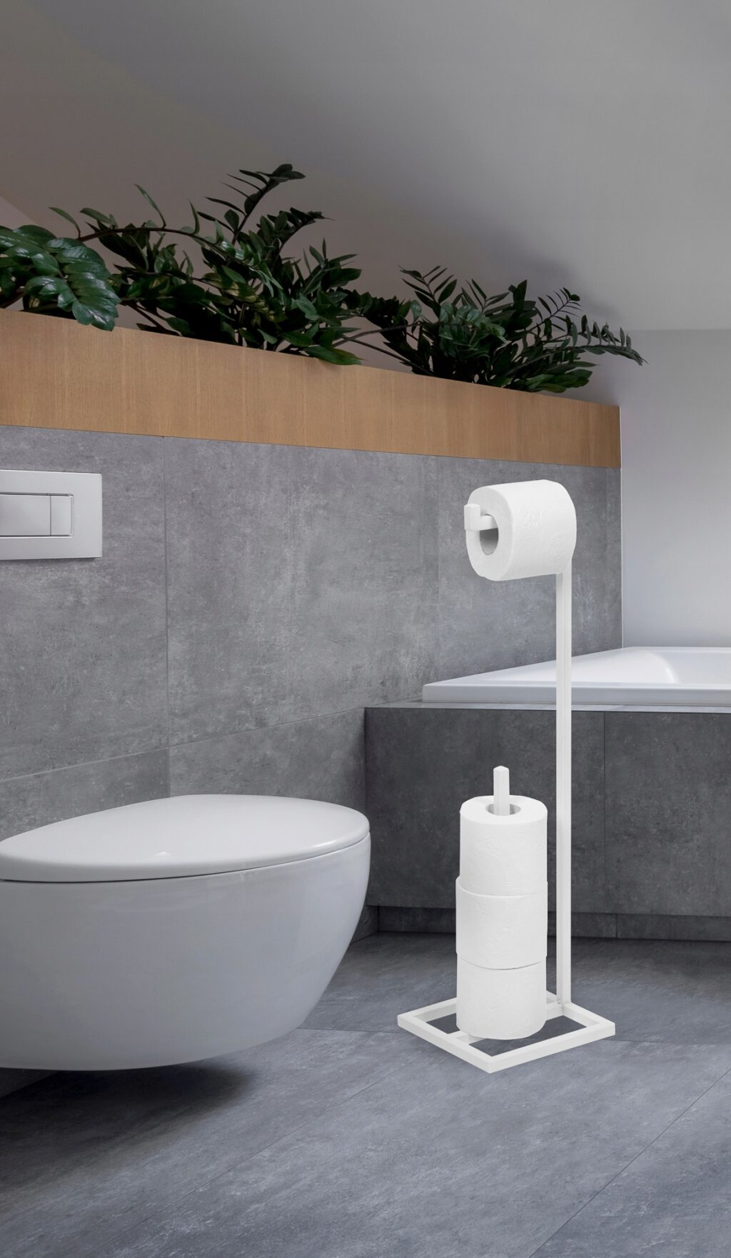 Stojak na papier toaletowy Sono biały - obrazek 3
