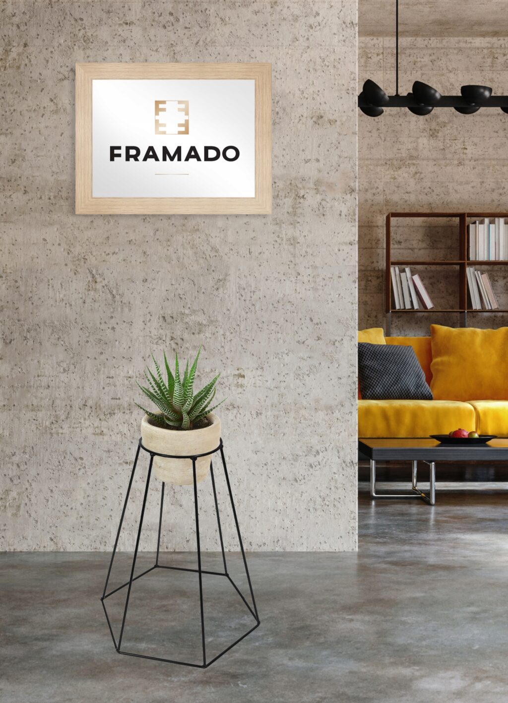 Kwietnik stojący metalowy loft czarny drut Stella - obrazek 5