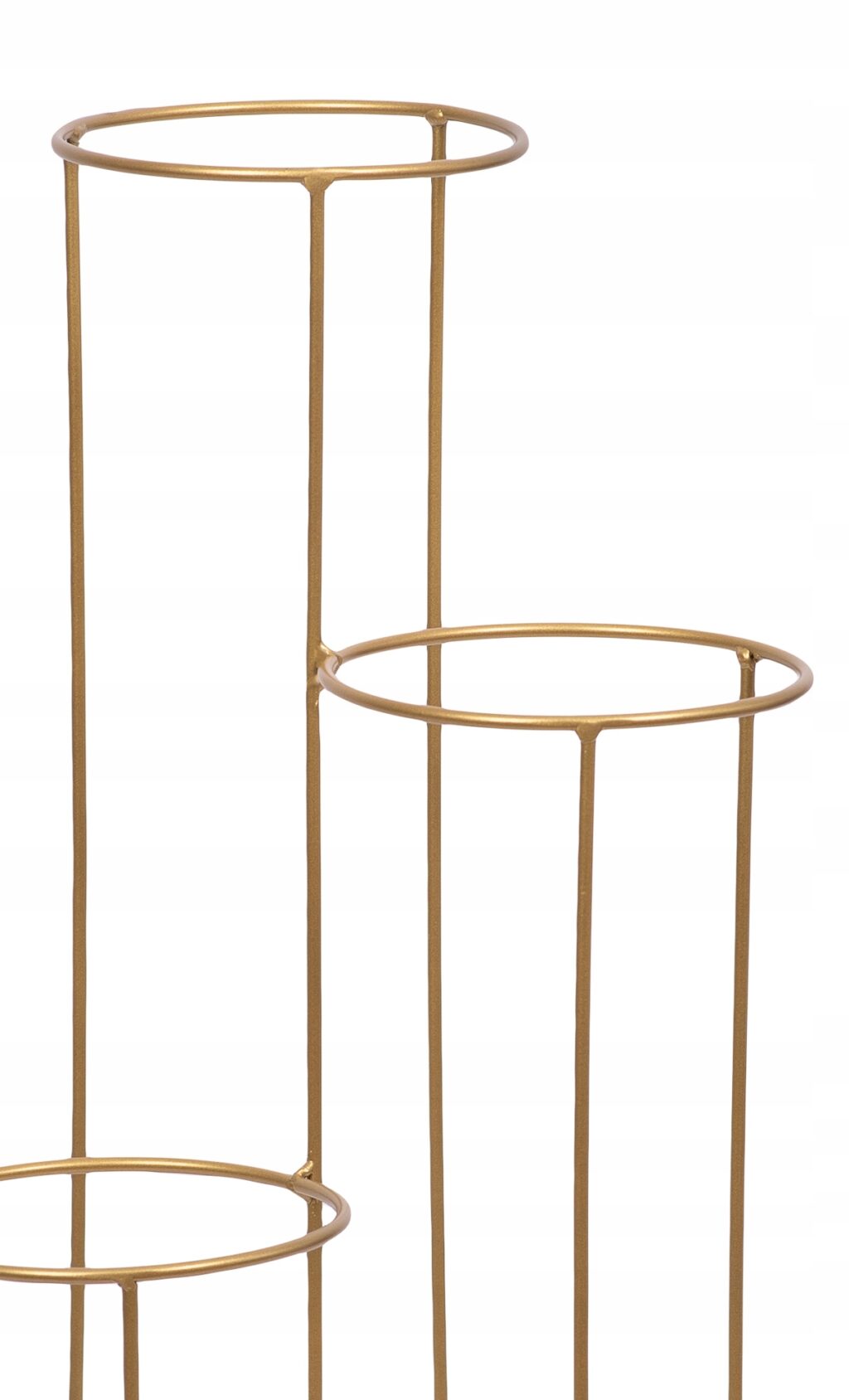 Kwietnik stojak metalowy loft złoty 3-donicowy - obrazek 4