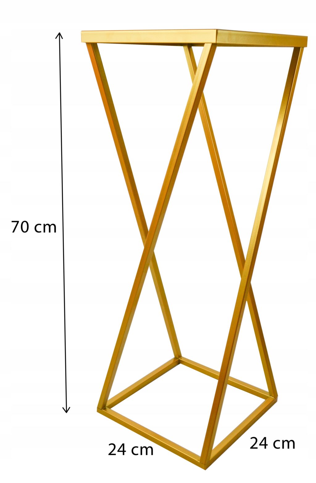Kwietnik metalowy loft geometryczny 70 cm złoty - obrazek 7