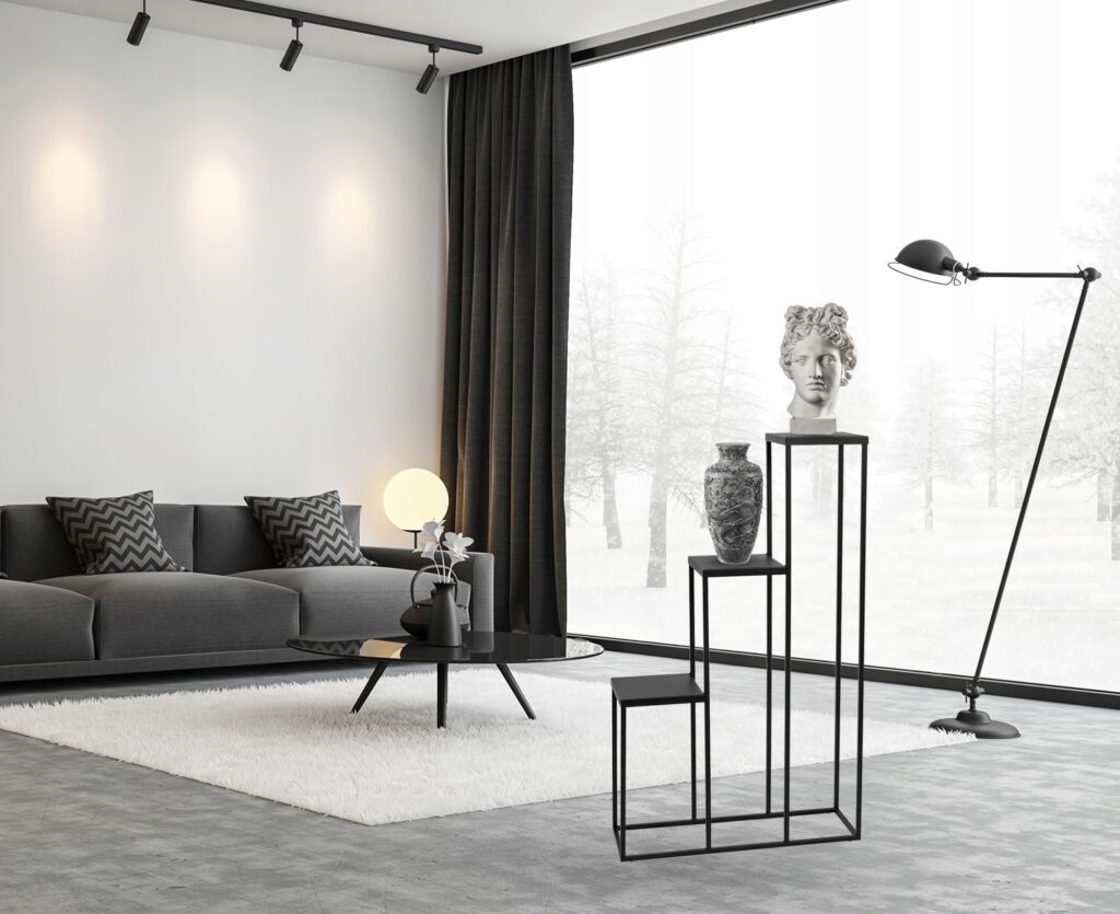 Kwietnik stojak metal loft 3 donicowy czarny - obrazek 4