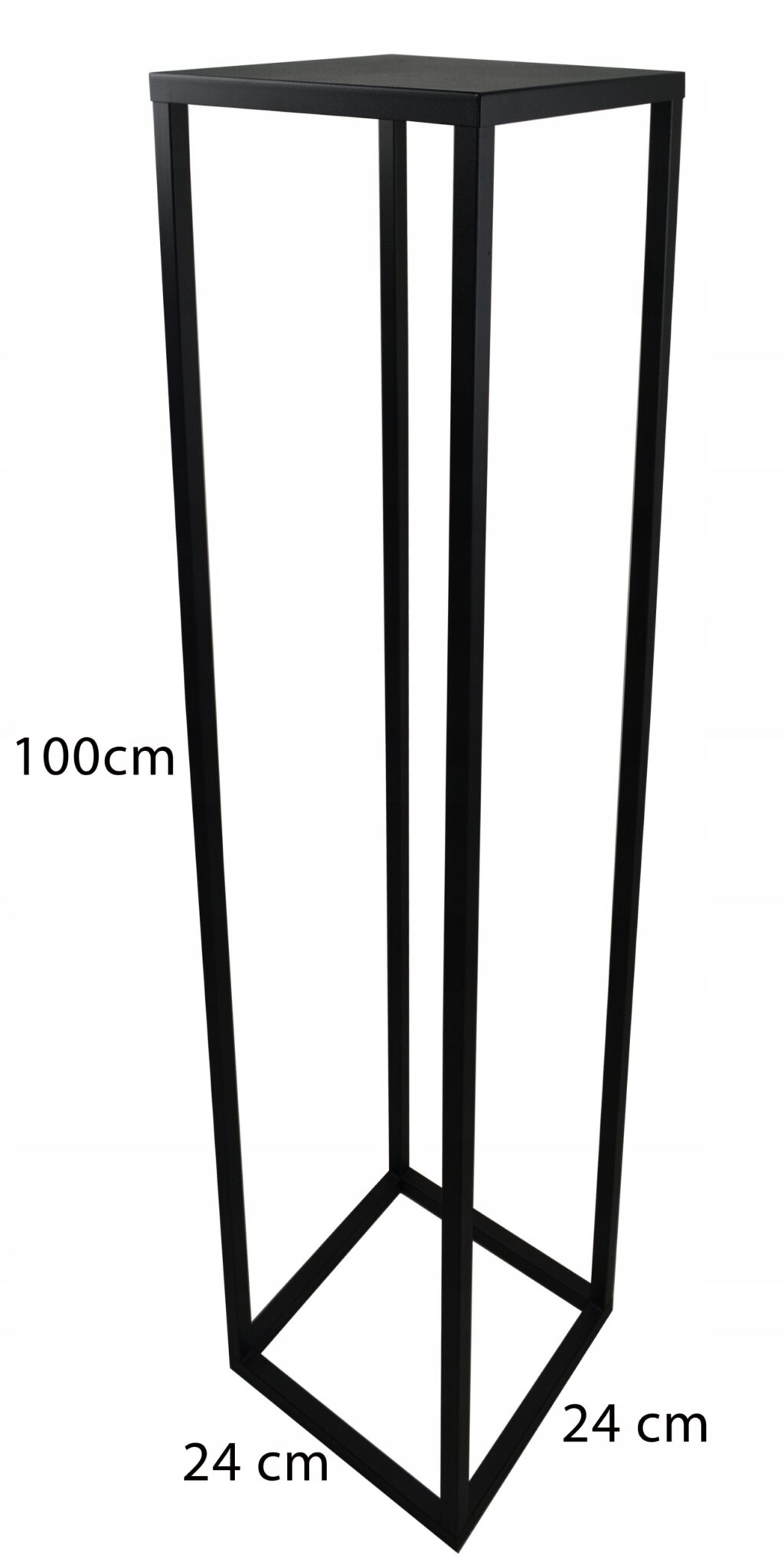 Kwietnik metalowy loft 100 cm solidny 16mm czarny - obrazek 3