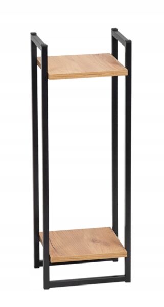 Kwietnik metalowy loft czarny 2 półkowy Cage 70cm