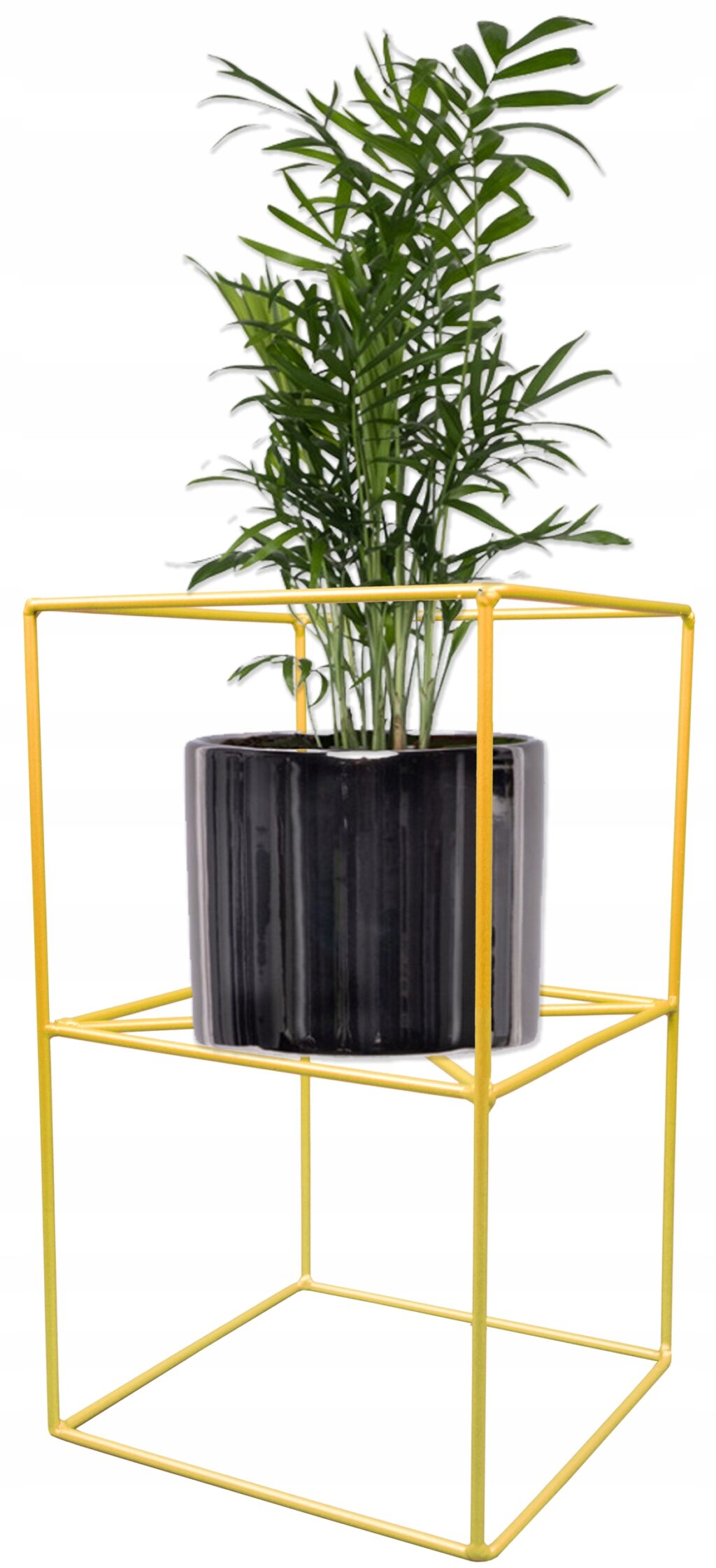 Kwietnik stojący Filo metalowy loft złoty 40 cm - obrazek 2