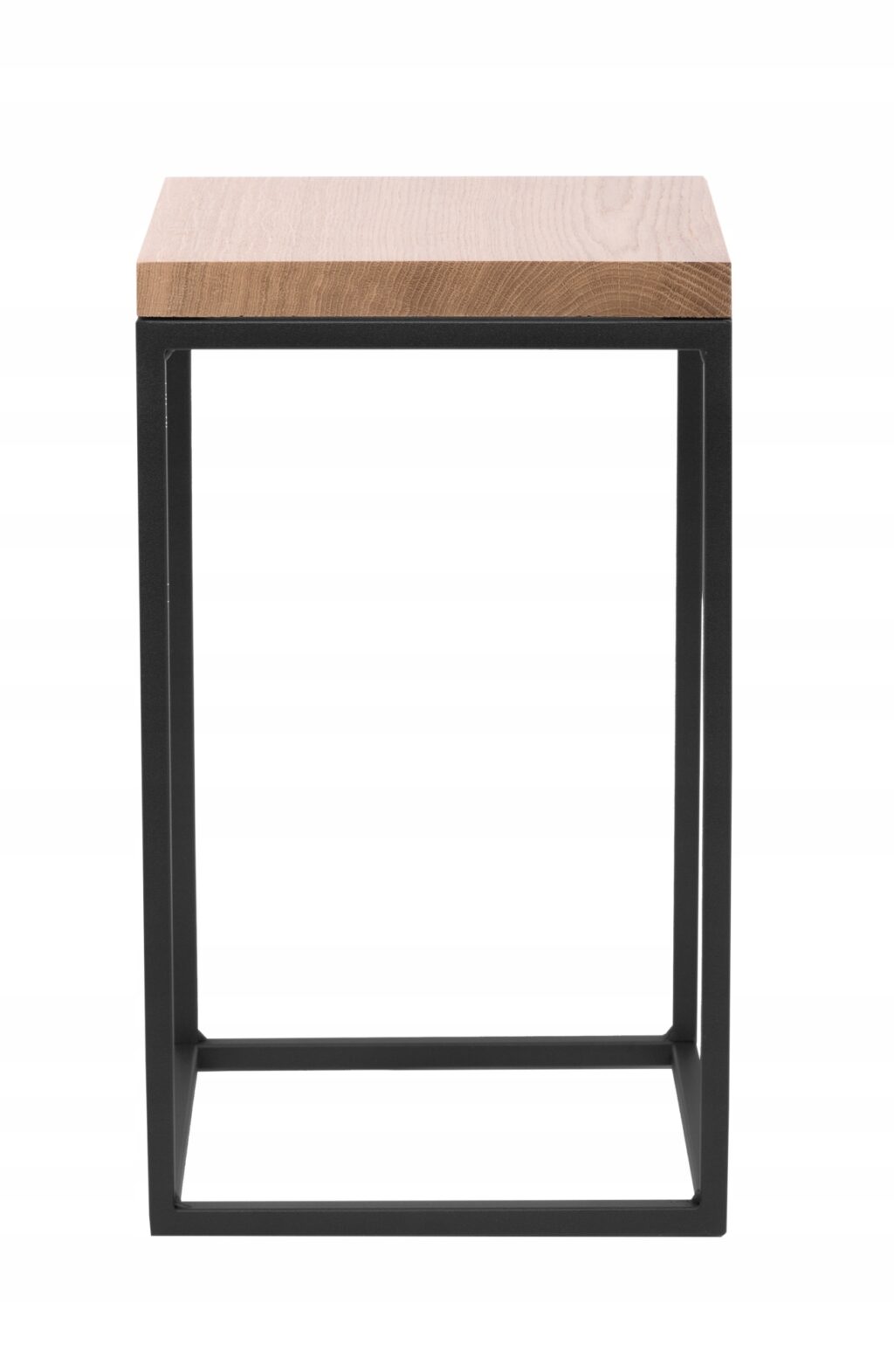 Kwietnik metalowy loft czarny 40cm lity dąb deska - obrazek 3