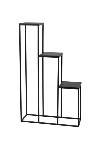 Kwietnik stojak metal loft 3 donicowy czarny