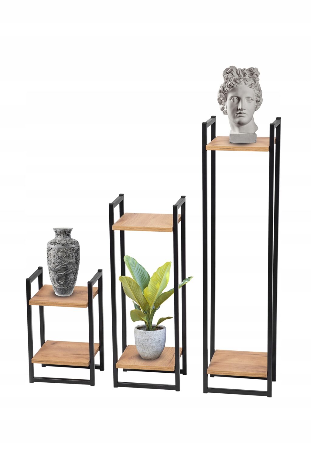 Kwietnik stojący metalowy Cage 2półkowy-Zestaw