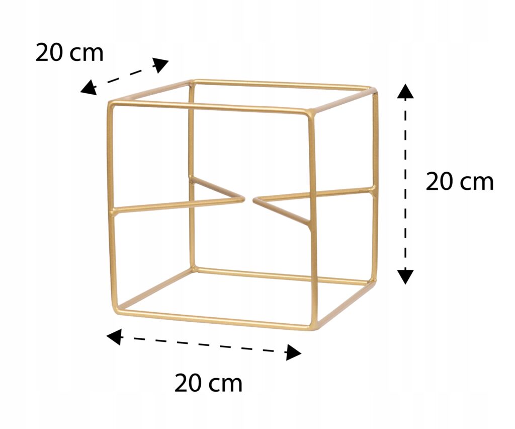 Kwietnik stojący drut metalowy loft złoty 20 cm - obrazek 4