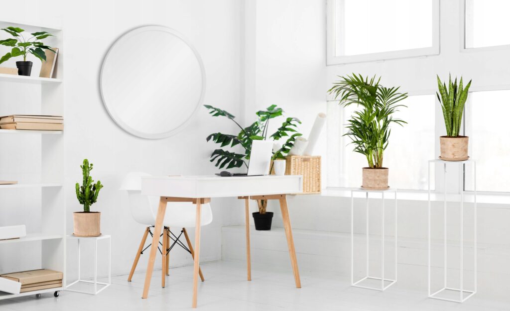 Kwietnik stojący Loft metalowy biały 40 cm - obrazek 3