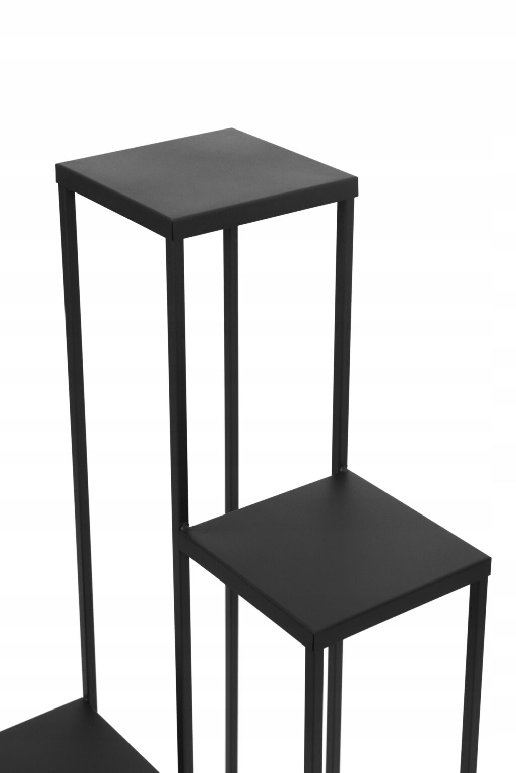 Kwietnik stojak metal loft czarny 3 donicowy - obrazek 4