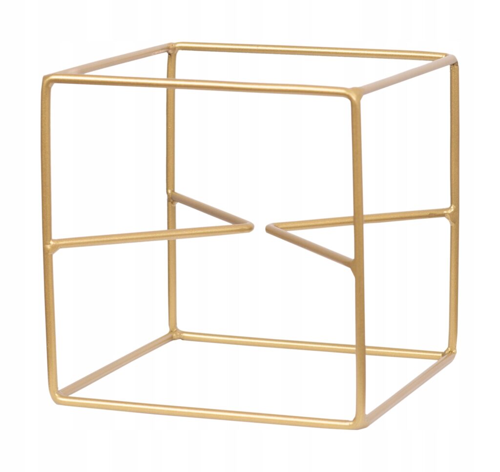 Kwietnik stojący drut metalowy loft złoty 20 cm