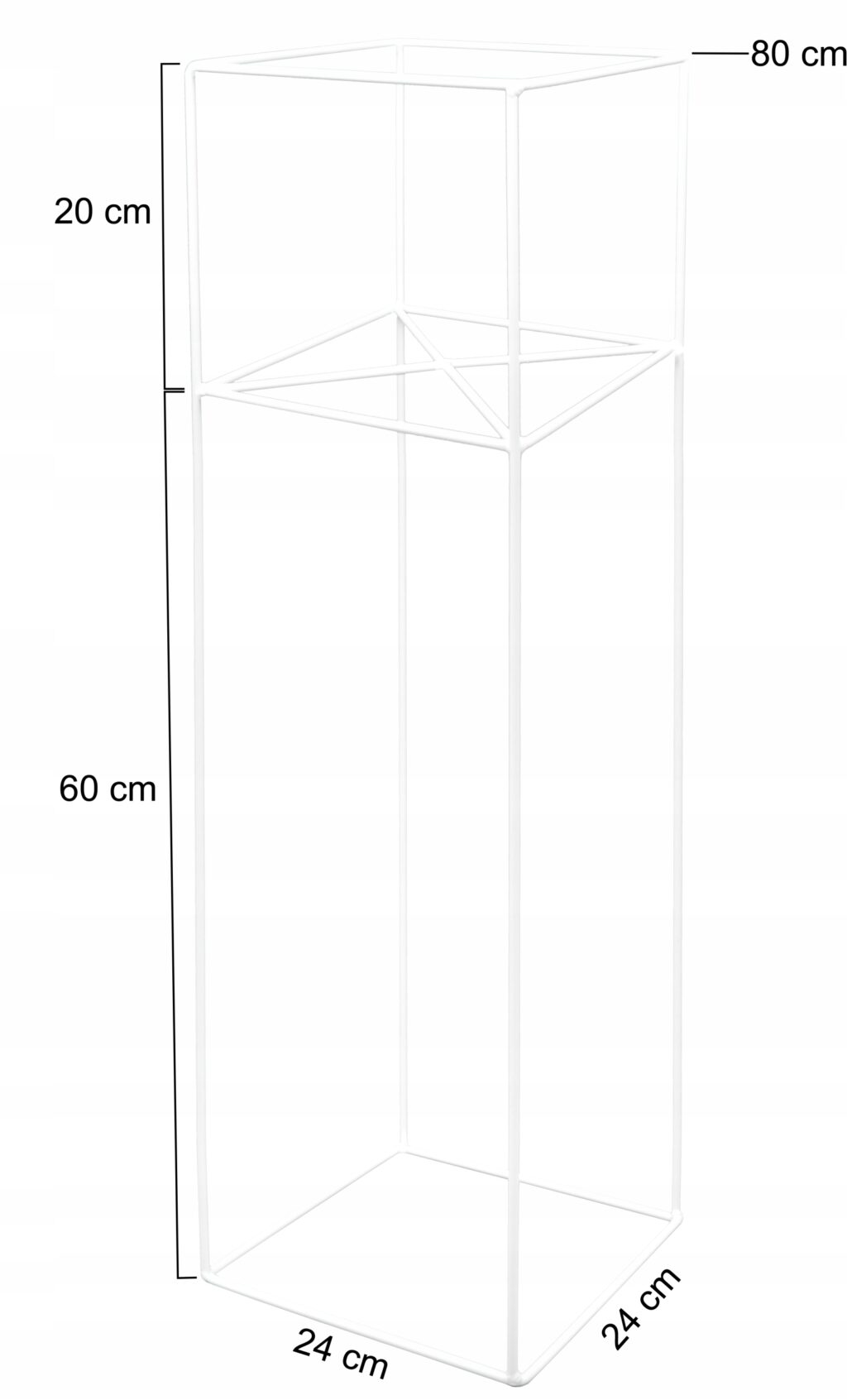 Kwietnik stojący Filo metalowy loft biały 80 cm - obrazek 3