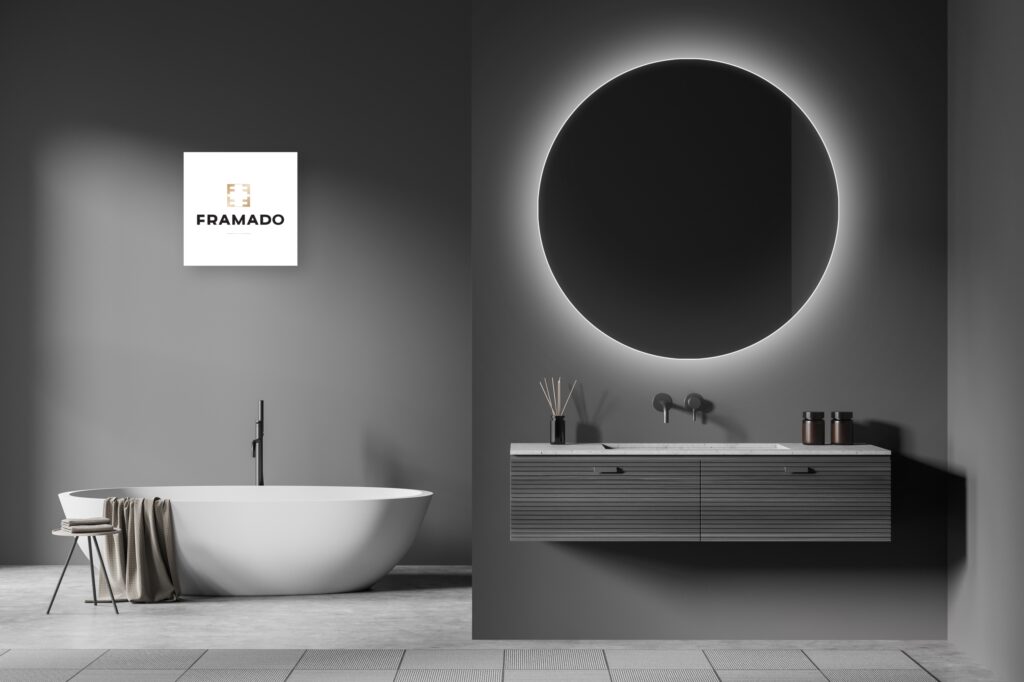 Lustro okrągłe podświetlane Led Rondo fi 80cm - obrazek 2