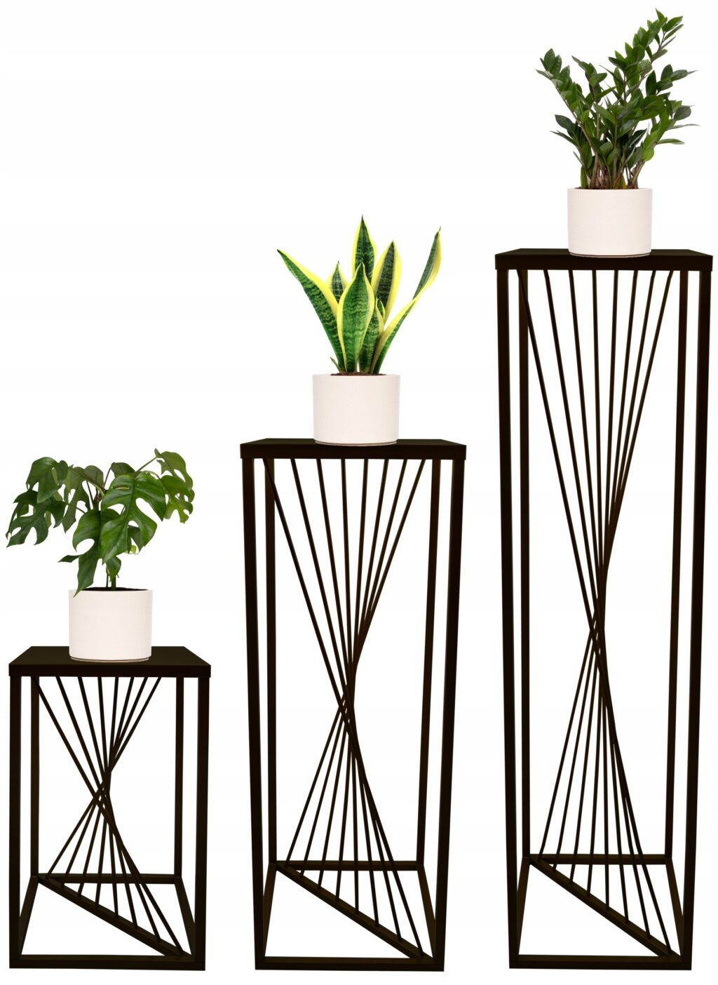 Kwietnik metalowy stojący RIVER czarny 40cm - obrazek 4