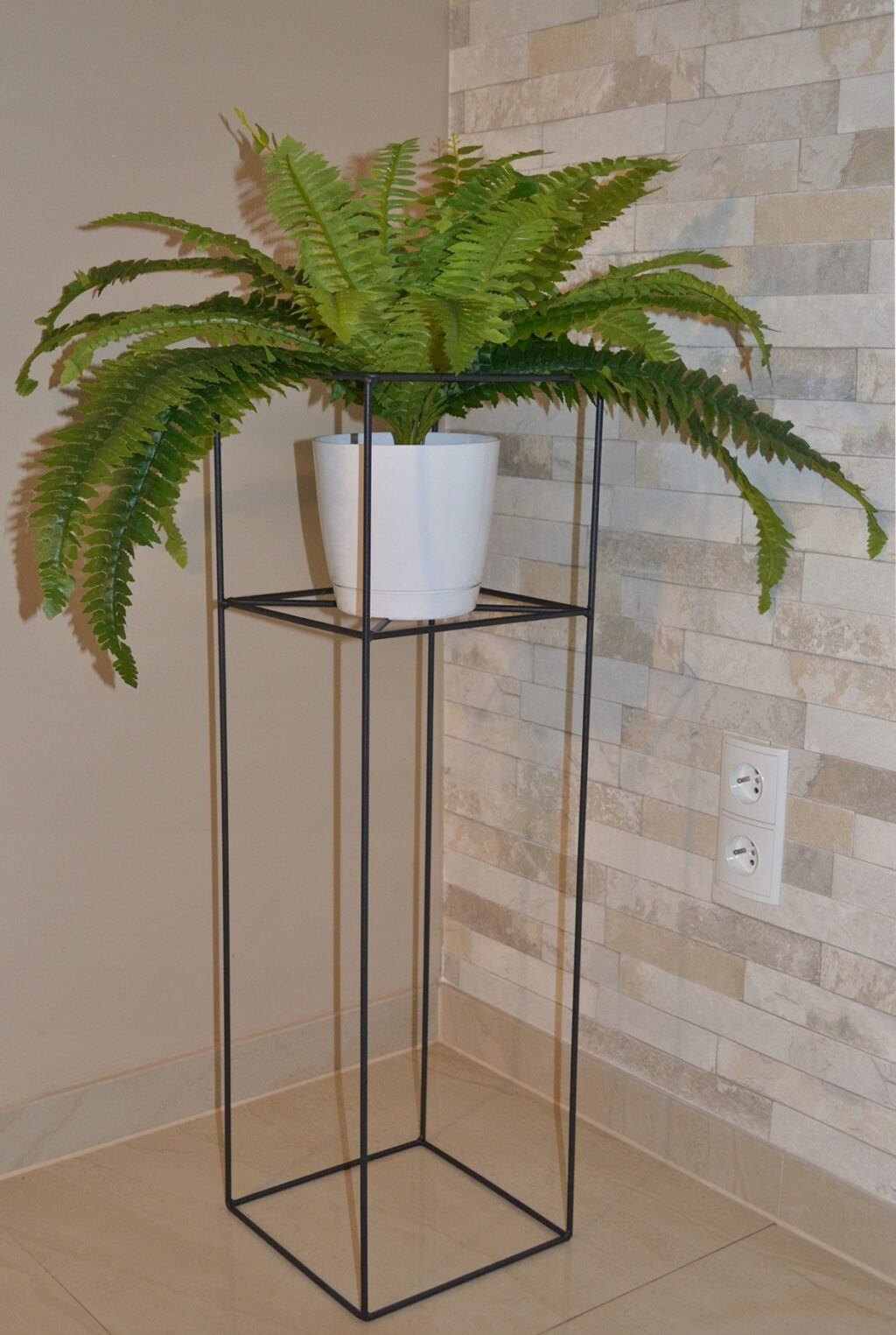 Kwietnik stojący Filo metalowy loft czarny 80 cm - obrazek 4