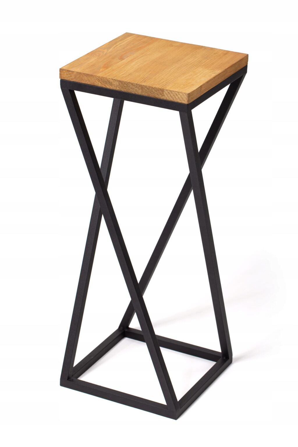 Kwietnik stojący metalowy loft czarny 60cm blat