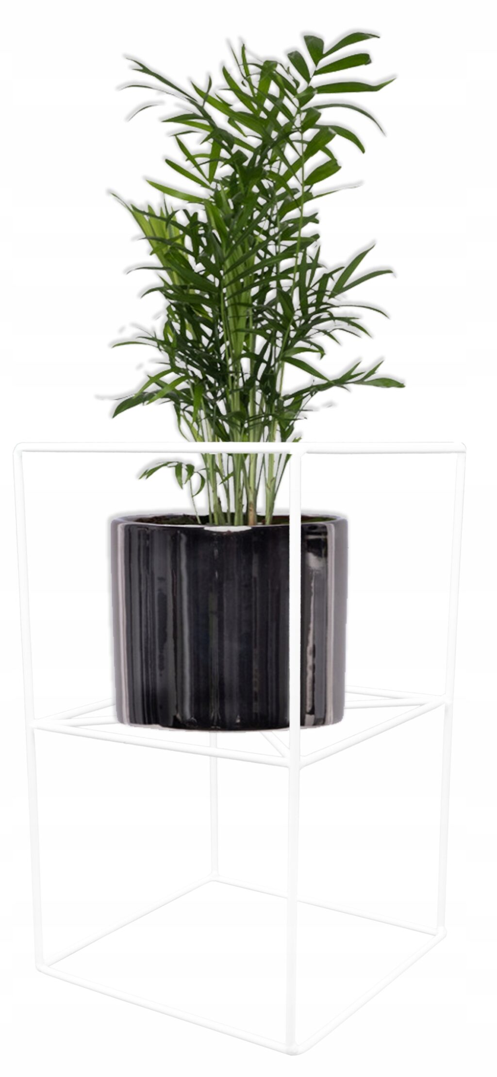 Kwietnik stojący Filo metalowy loft biały 40 cm