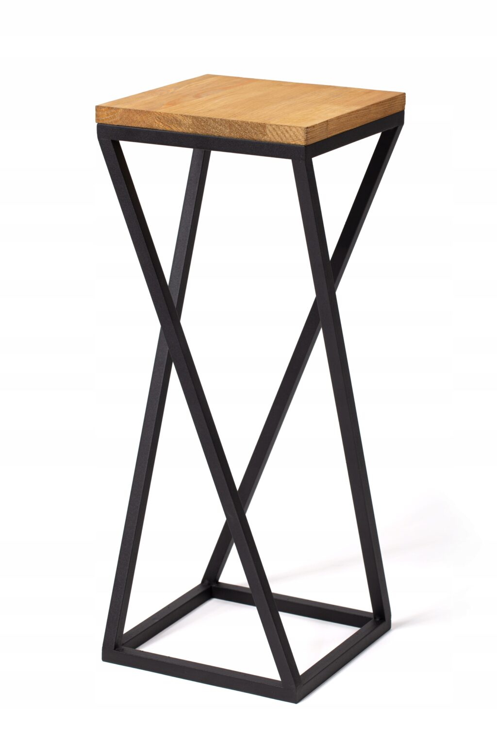 Kwietnik stojący metalowy loft czarny 60cm blat - obrazek 3