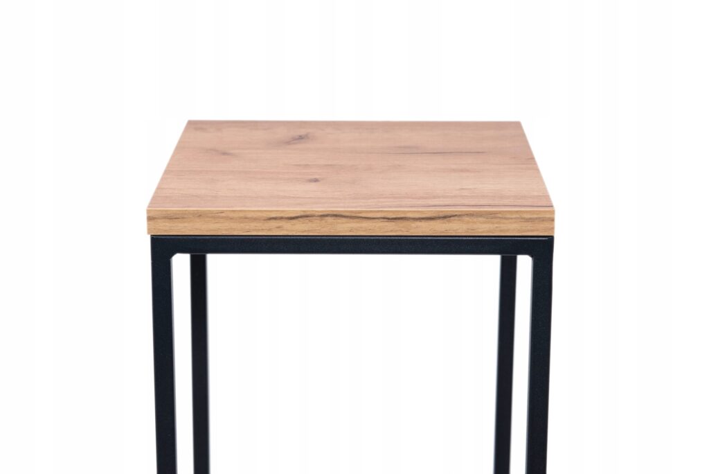 Kwietnik metalowy loft czarny blat Dąb Craft 40cm - obrazek 4