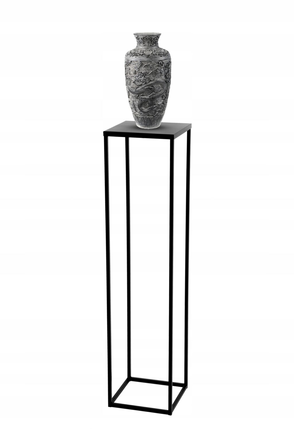 Kwietnik stojący metalowy loft czarny 80cm - obrazek 2