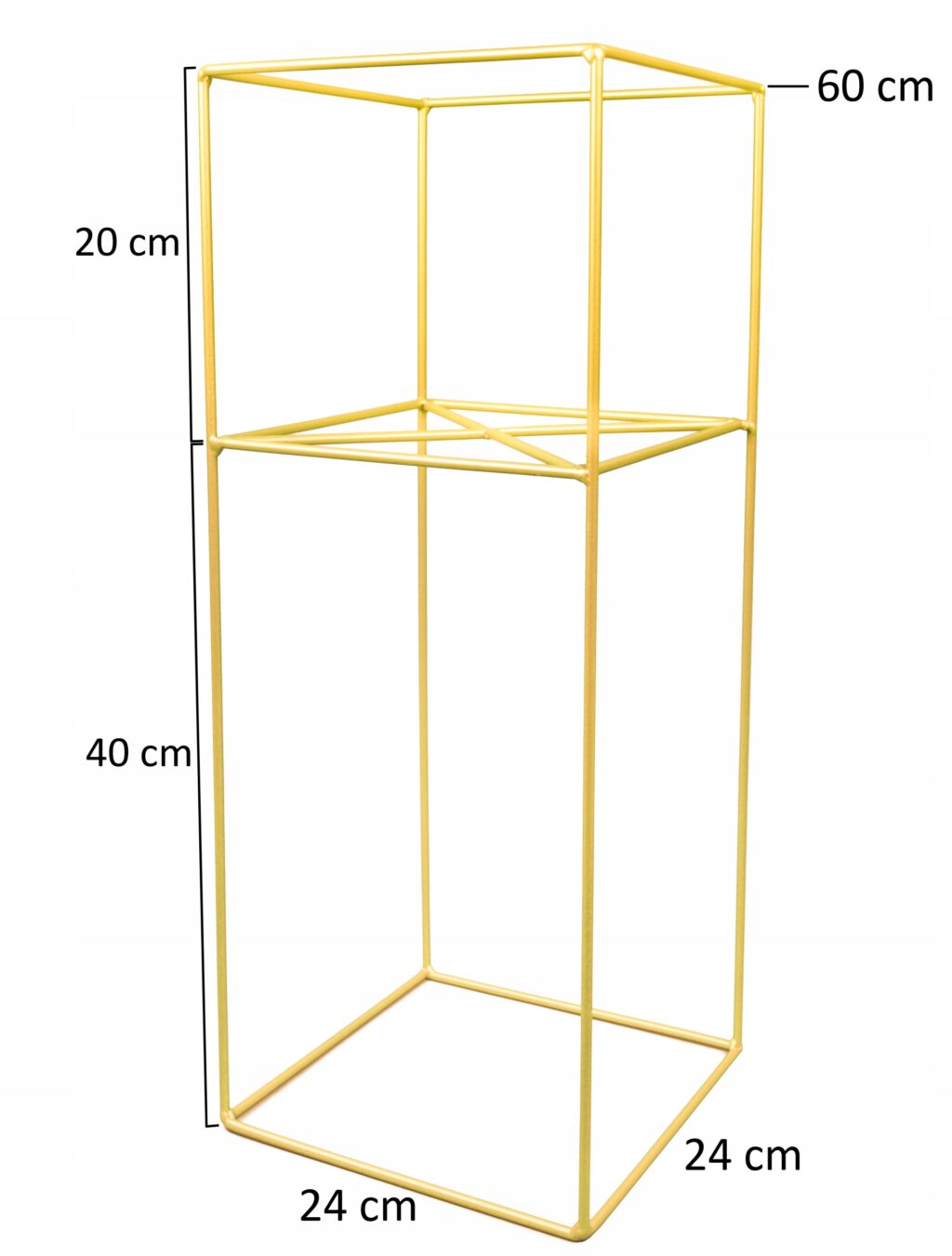 Kwietnik stojący Filo metalowy loft złoty 60 cm - obrazek 5