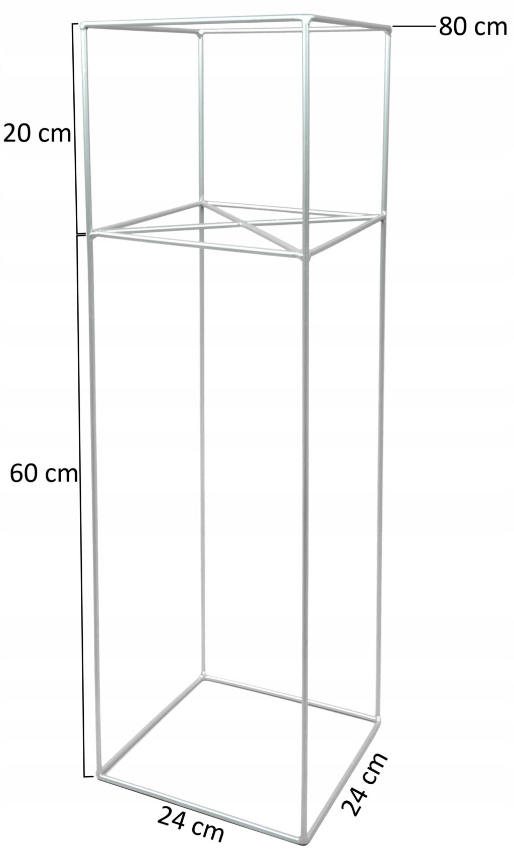 Kwietnik stojący Filo metalowy loft srebrny 80cm - obrazek 7