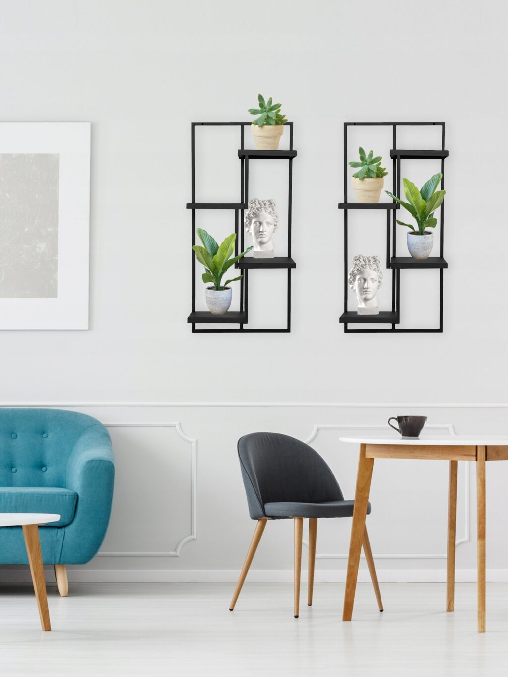 Kwietnik metalowy wiszący loft czarny 4 półki - obrazek 5