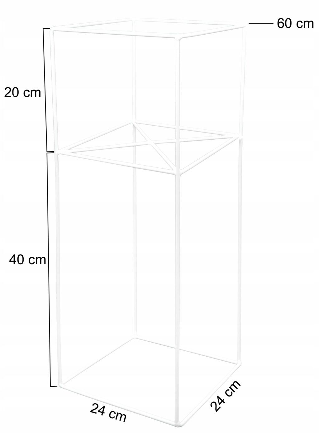 Kwietnik stojący Filo metalowy loft biały 60 cm - obrazek 3
