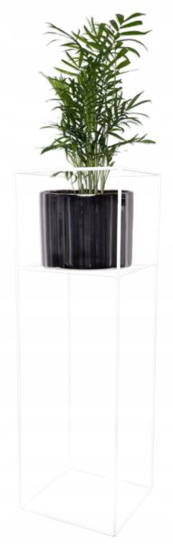 Kwietnik stojący Filo metalowy loft biały 80 cm