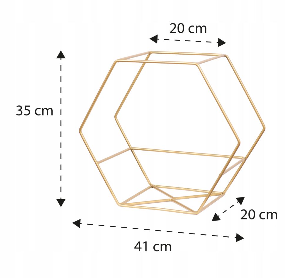 Kwietnik wiszący na ścianę loft złoty drut Favo - obrazek 4