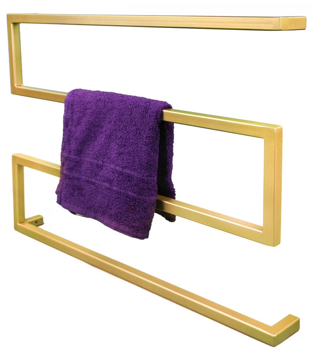 Wieszak metalowy ścienny na ścianę złoty loft