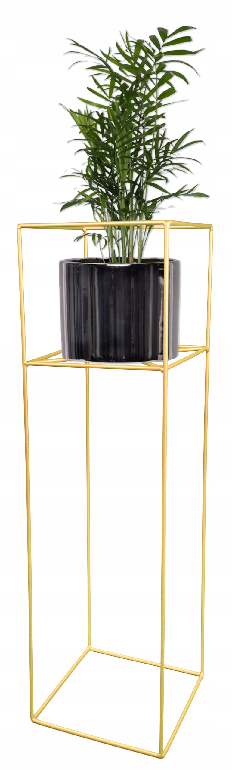 Kwietnik stojący Filo metalowy loft złoty 80cm