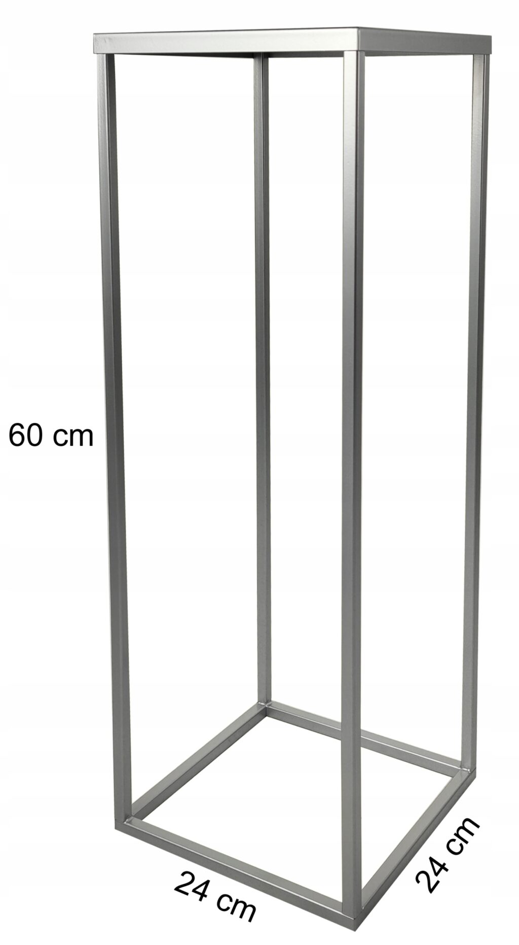 Kwietnik stojący metalowy glamour 60cm srebrny - obrazek 4