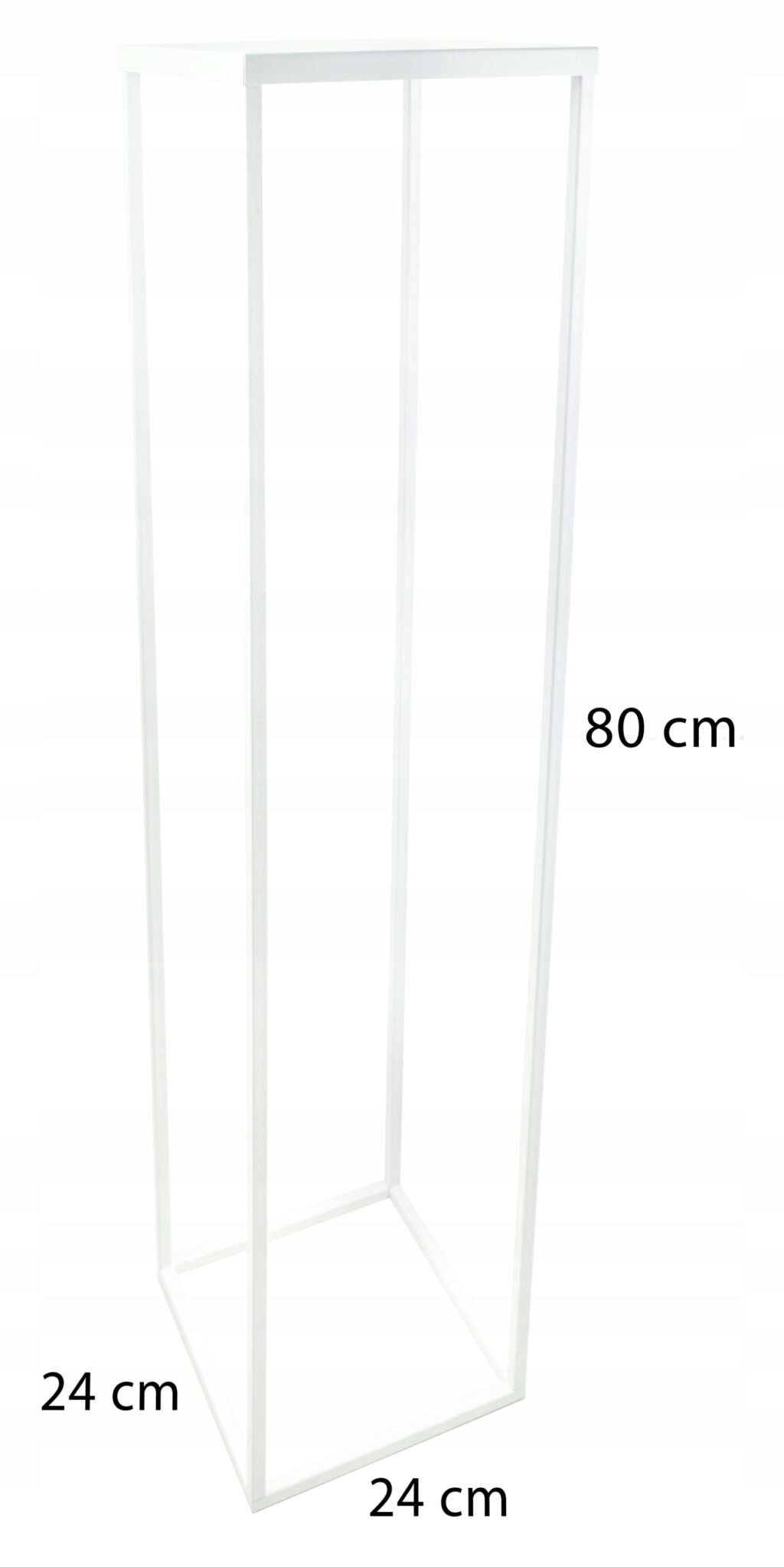 Kwietnik stojący metalowy loft biały 80cm - obrazek 3